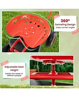 Extendable Handle Garden Cart Rolling Wagon Scooter