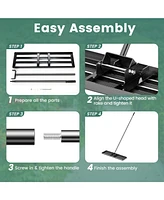 36 x 10 Inch Lawn Leveling Rake with Ergonomic Handle