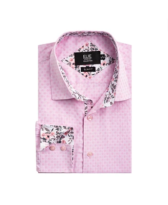 Elie Balleh Big Boys Slim Fit Jacquard Dot Shirt