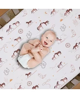 Lambs & Ivy Country Western Breathable 100% Cotton Fitted Crib/Toddler Sheet