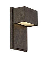 Lyons Modern Industrial Outdoor Wall Light Fixtures Set of 2 Bronze Black Box Frame Led 8" for Post Exterior Barn Deck House Porch Yard Patio Garage G