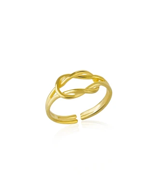 Spero London Knot Sterling Silver Adjustable Ring