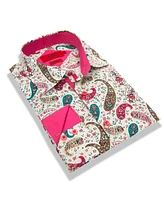 Elie Balleh Little Boys Pink Slim Fit Paisley Dress Shirt