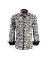 Elie Balleh Big Boys White Slim Fit Paisley Print Shirt