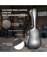 Yescom Abs Acoustic Guitar Case Hard with Backpack Straps Dreadnought Hardshell for Airline Travel