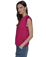 Karl Lagerfeld Paris Women's Studded C'est La Vie Top
