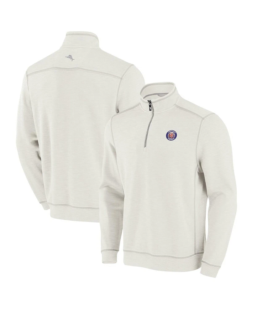 Tommy Bahama Men's Cream Detroit Tigers Sport Tobago Bay Tri-Blend Half-Zip Sweatshirt