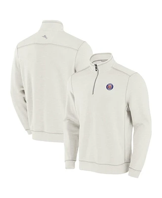 Tommy Bahama Men's Cream Detroit Tigers Sport Tobago Bay Tri-Blend Half-Zip Sweatshirt