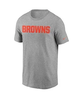 Nike Men's Heather Gray Cleveland Browns Essential Wordmark T-Shirt