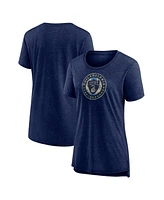 Fanatics Women's Heather Navy Philadelphia Union Distressed Vintage Primary Tri-Blend T-Shirt