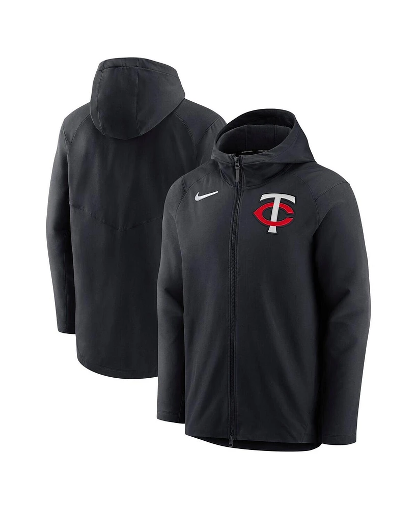 Nike Men's Black Minnesota Twins Authentic Collection Player Therma Full-Zip Hoodie