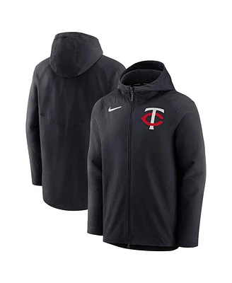 Nike Men's Black Minnesota Twins Authentic Collection Player Therma Full-Zip Hoodie