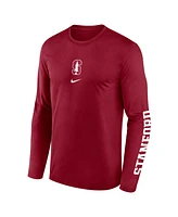Nike Men's Cardinal Stanford Primetime Center Lockup Two-Hit Legend Performance Long Sleeve T-Shirt
