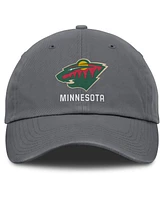 Fanatics Men's Charcoal Minnesota Wild Washed Adjustable Hat
