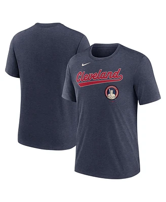 Nike Men's Heather Navy Cleveland Guardians 2025 City Connect Performance Tri-Blend T-Shirt