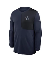 Nike Men's Navy Dallas Cowboys Sideline Coaches Uv Performance Long Sleeve T-Shirt