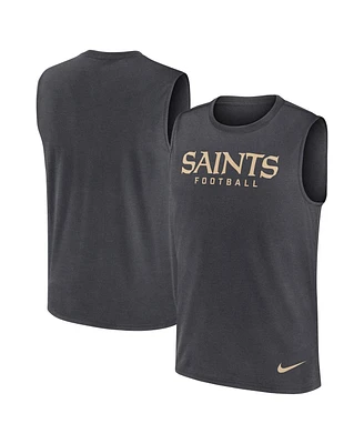 Nike Men's Charcoal New Orleans Saints Primetime Legend Performance Muscle Tank Top