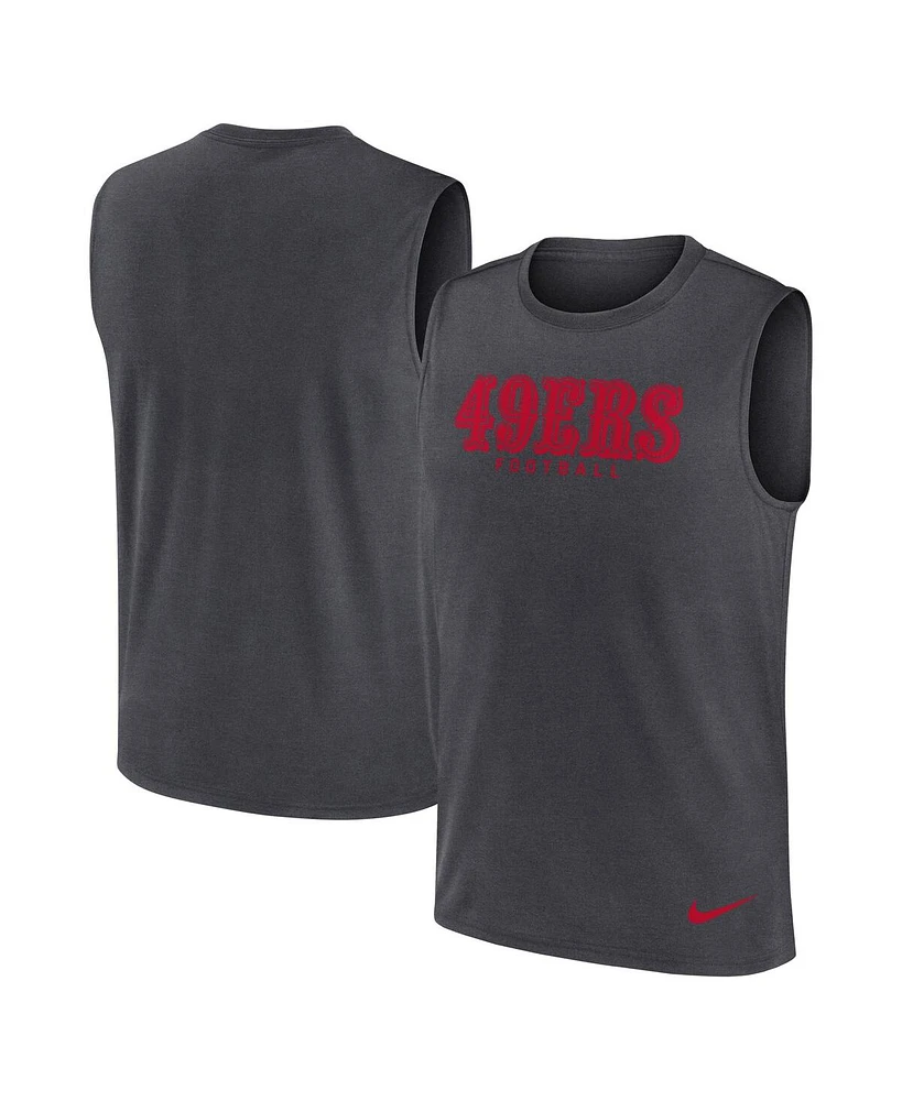 Nike Men's Charcoal San Francisco 49ers Primetime Legend Performance Muscle Tank Top