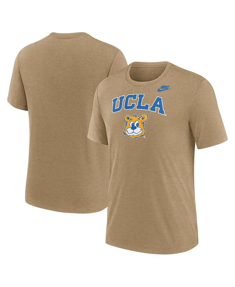 Nike Men's Heather Light Brown Ucla Bruins Legacy Arch Tri-Blend T-Shirt
