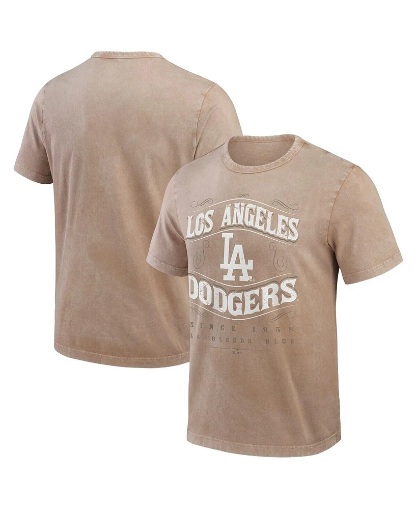 Fanatics Men's Tan Los Angeles Dodgers Sun Faded T-Shirt