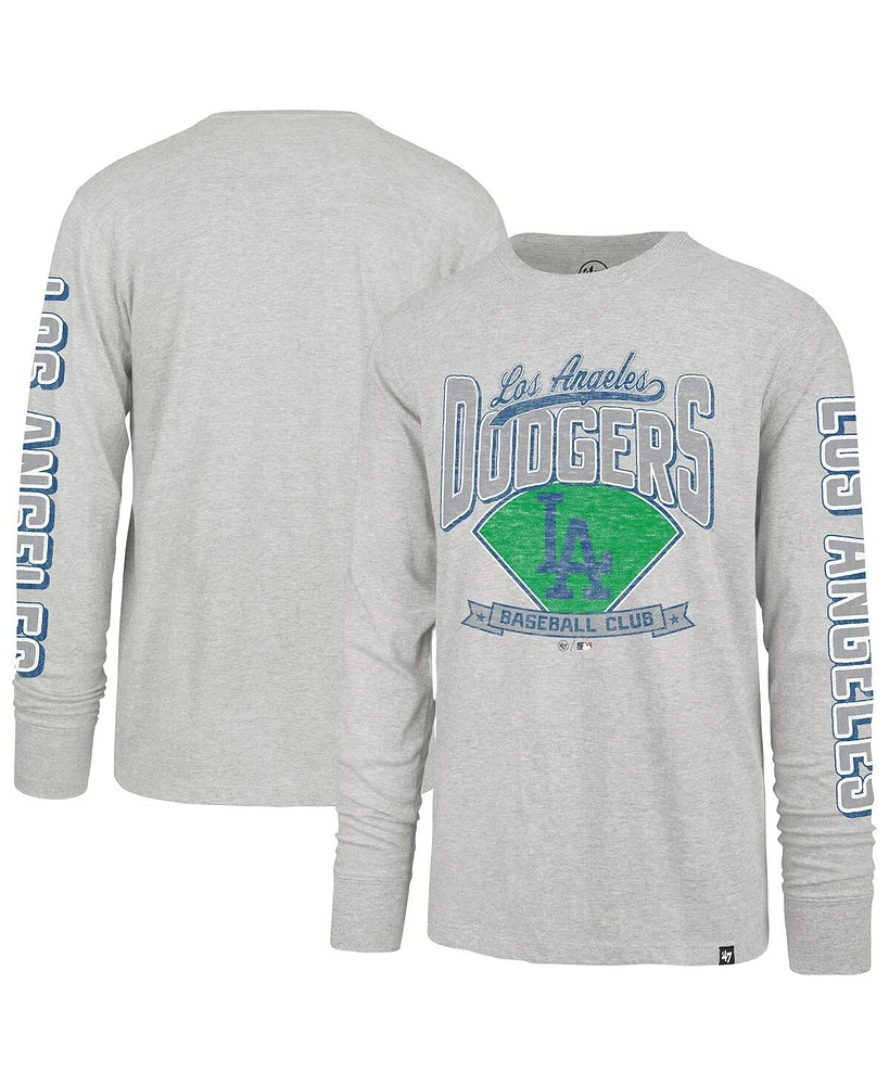 '47 Brand Men's Gray Los Angeles Dodgers Fair Ball Franklin Long Sleeve T-Shirt