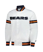 Starter Men's White Chicago Bears Scout Full-Snap Varsity Jacket