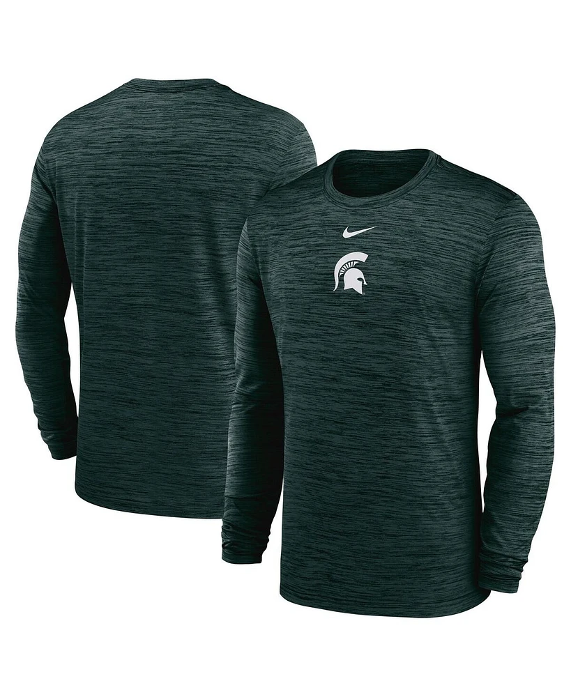 Nike Men's Green Michigan State Spartans 2025 Sideline Velocity Performance Long Sleeve T-Shirt