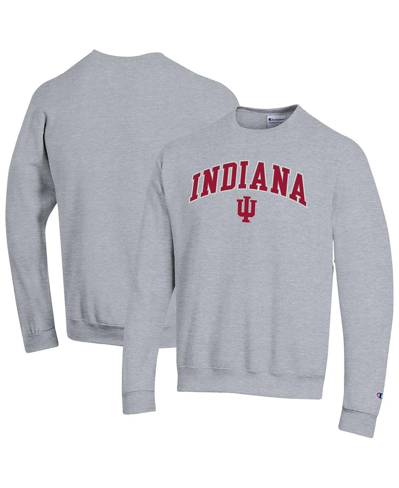 Champion Men's Heather Gray Indiana Hoosiers Arch Over Logo Pullover Sweatshirt