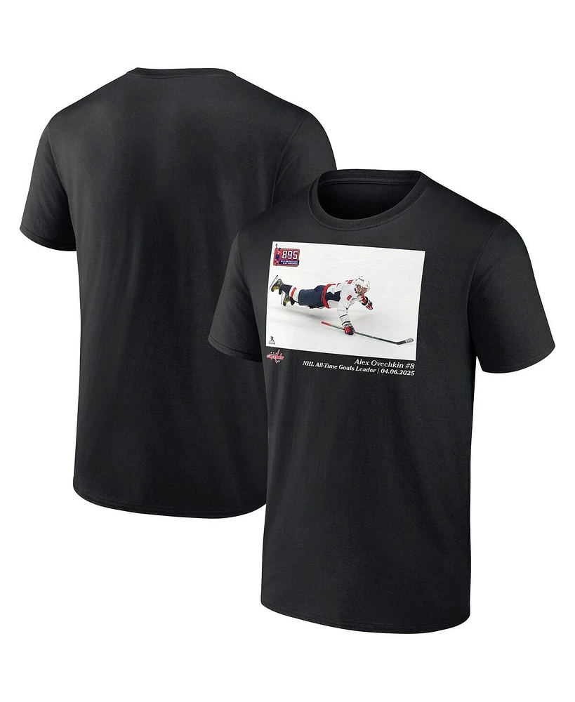 Fanatics Men's Alexander Ovechkin Black Washington Capitals Nhl All-Time Goals Leader T-Shirt