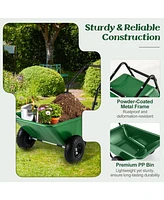 Dual-Wheel Wheelbarrow Garden Utility Cart with Pneumatic Tires