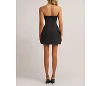 Heiress Beverly Hills Women's Strapless A Line Pocket Mini Dress