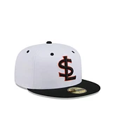New Era Men's White Salt Lake Bees Theme Nights 59FIFTY Fitted Hat