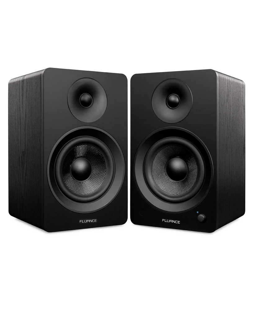 Fluance Ai61 Powered 2-Way 2.0 Stereo Bookshelf Speakers with 6.5" Drivers, 120W Amplifier for Turntable, Tv, Pc and Bluetooth 5 Wireless Music S