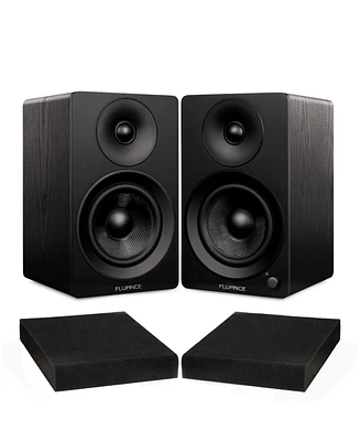 Fluance Ai41 Lucky Bamboo Powered 2.0 Stereo Bookshelf Speakers with 5" Drivers, 90W Amplifier for Turntable, Tv, Pc and Bluetooth 5 High Den
