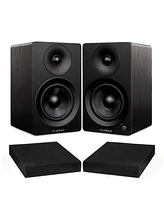 Fluance Ai41 Lucky Bamboo Powered 2.0 Stereo Bookshelf Speakers with 5" Drivers, 90W Amplifier for Turntable, Tv, Pc and Bluetooth 5 High Den