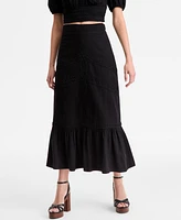 I.n.c. International Concepts Women's Crochet-Trim Maxi Skirt, Exclusively at Macy's