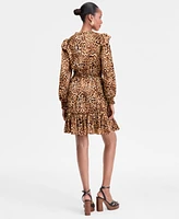 I.n.c. International Concepts Women's Animal-Print Volume-Sleeve Dress, Exclusively at Macy's