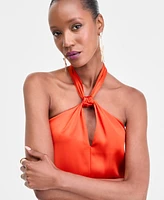 I.n.c. International Concepts Women's Fringe Halter Dress, Exclusively at Macy's
