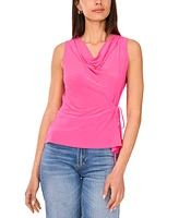 Sam & Jess Petite Cowlneck Tie-Side Sleeveless Top