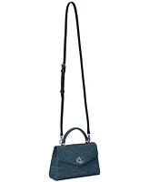 Lauren Ralph Lauren Washed Denim Small Farrah Satchel
