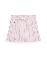 Polo Ralph Lauren Toddler and Little Girls Striped Pleated Oxford Mesh Skort