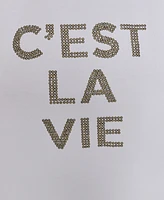 Karl Lagerfeld Paris Petite C'est La Vie Studded Top