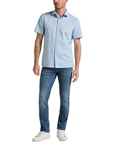 Perry Ellis Men's Cotton Dobby Short Sleeve Button-Front Shirt