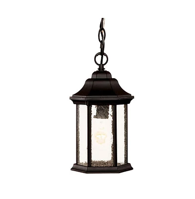 Textured Glass Lantern Hanging Light – Classic Lighting for Exterior Spaces