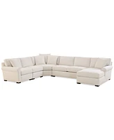 Radley Roll Arm 148" 5-Pc. Fabric Chaise Sectional with Wedge, Exclusively at Macy's