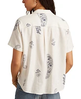 Lucky Brand Women's Floral-Print Tie-Front Shirt