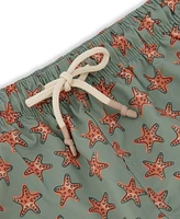 Sunset and Vines Men's Star-Pattern Woven Swim Trunks