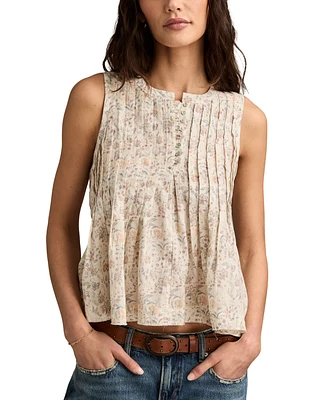 Lucky Brand Pintuck Henley Tank