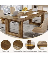 Tribesigns Conference Table, 5 ft Meeting Room Table with Solid Wooden Base, Large