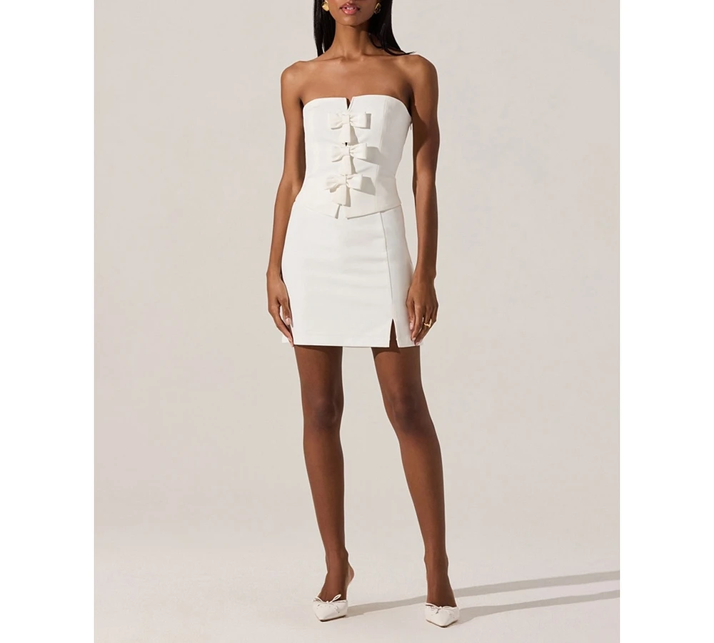 Astr the Label Women's Bow-Detail Strapless Mini Dress